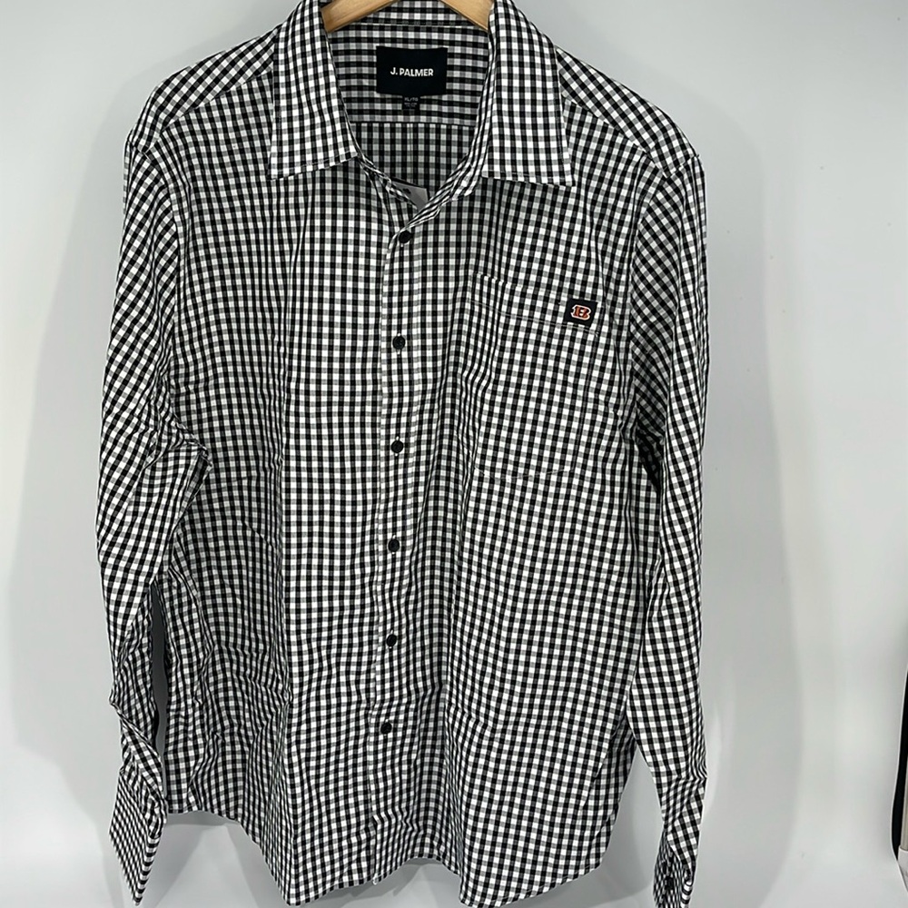 NWT J. Palmer NFL Cincinnati Bengals Button Up Dress Shirt Men XL